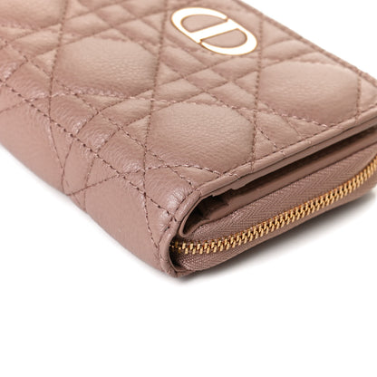 Christian Dior Grained Calfskin Supple Cannage Caro Scarlet Zipped Wallet 11 of 13