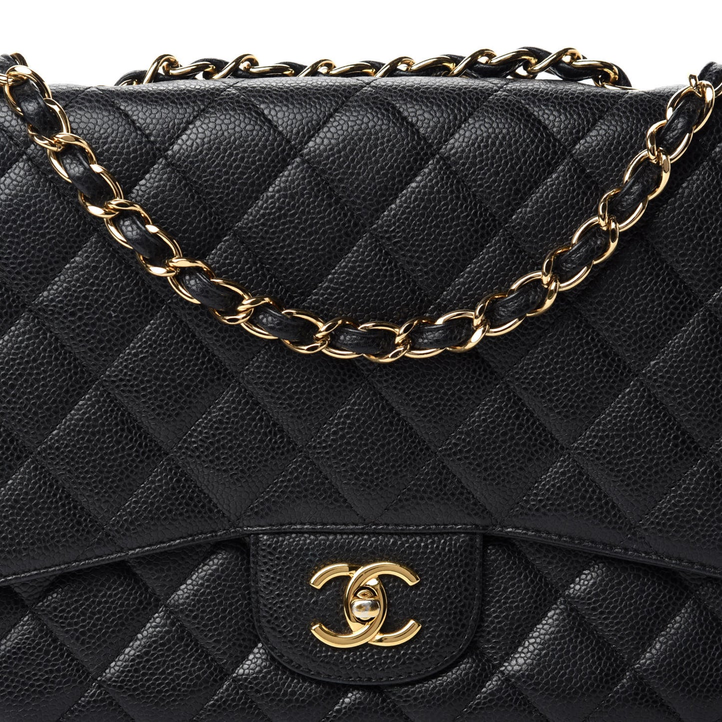 Caviar Quilted Jumbo Single Flap Black