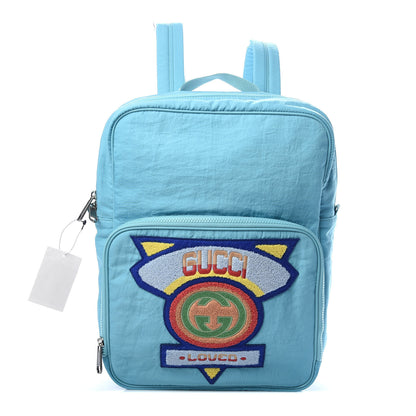 Gucci Nylon Twill 80s Logo Patch Backpack Lago 1 of 9