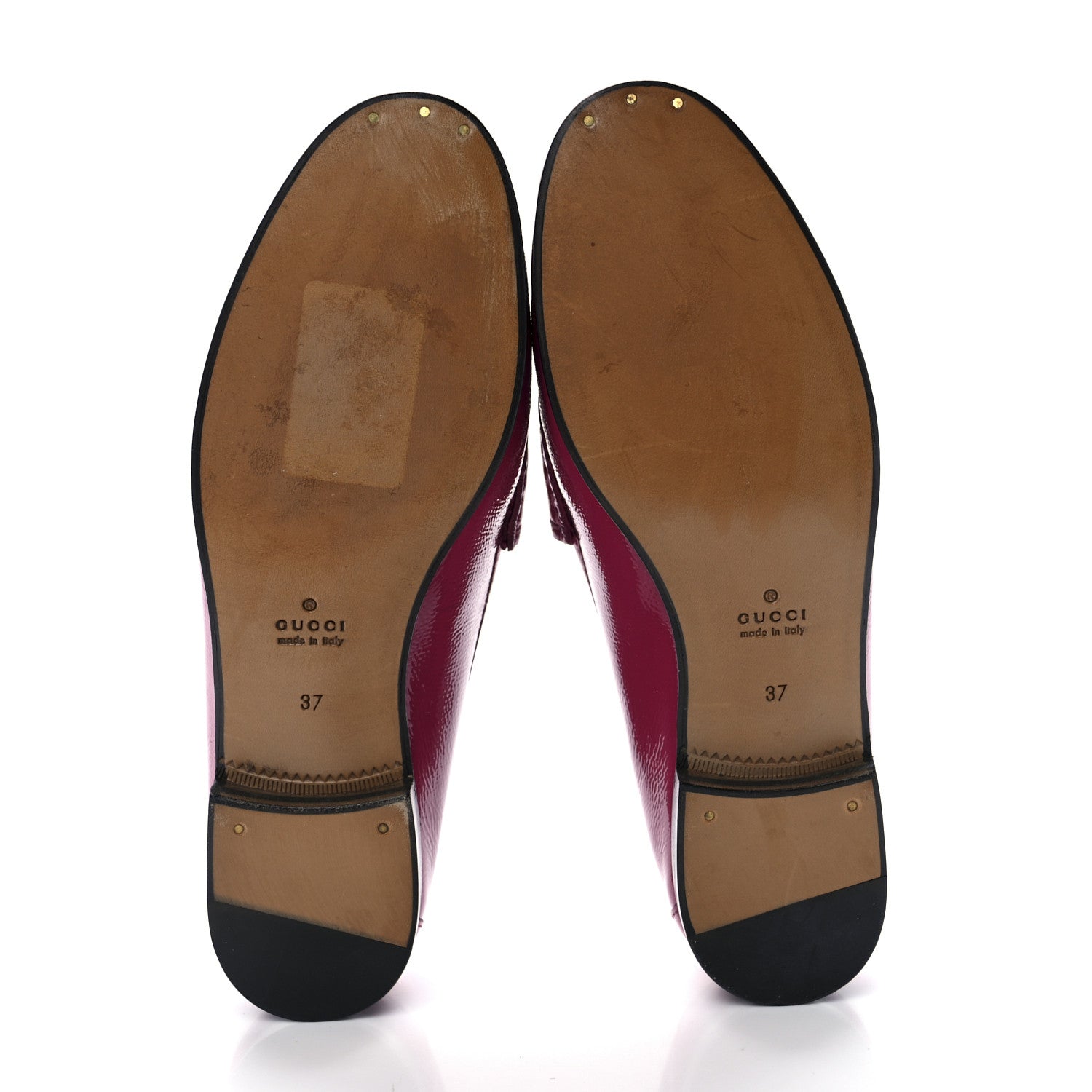 Gucci Vernice Naplack Womens 1953 Horsebit Loafers 37 Shocking Pink 5 of 7