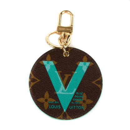 Louis Vuitton Monogram Illustre V Bag Charm Key Ring Turquoise 1 of 7