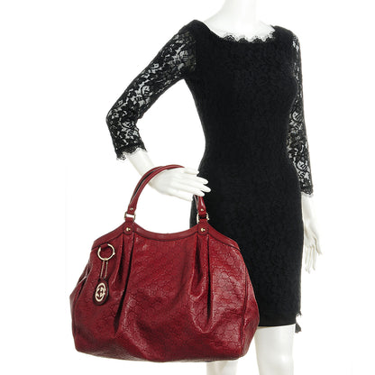 Gucci Guccissima Large Sukey Tote Red 2 of 7