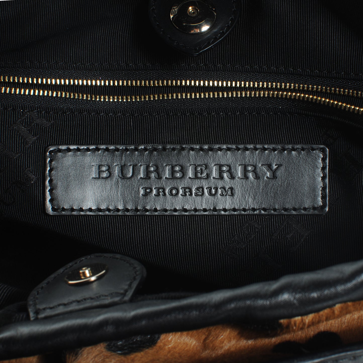 Prorsum Leather Calf Hair Dinton Small Satchel Black