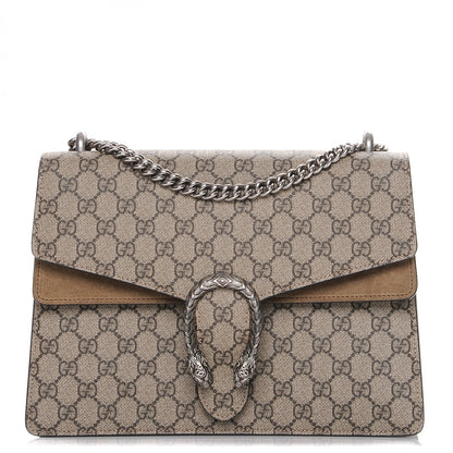 Gucci GG Supreme Monogram Medium Dionysus Shoulder Bag Taupe 1 of 10