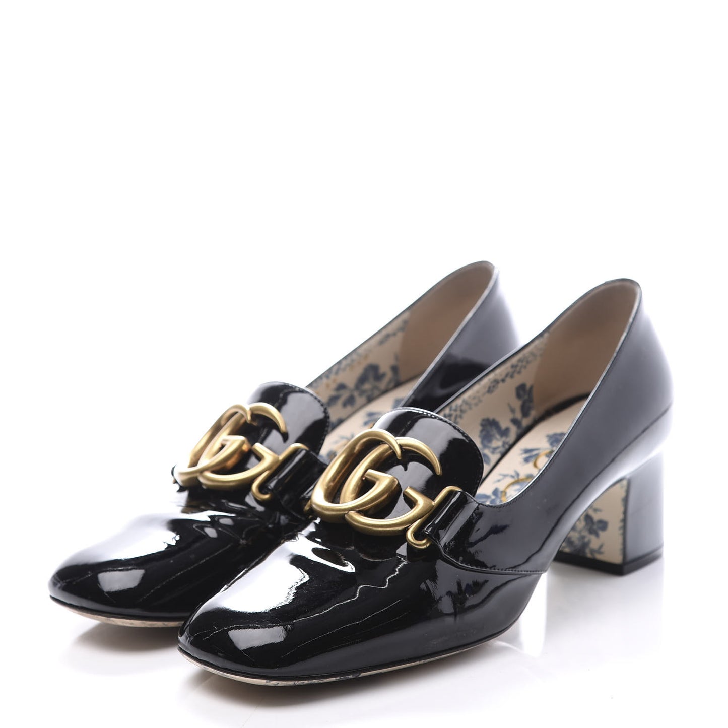 Vernice GG Victoire 55mm Loafer Pumps 39 Black