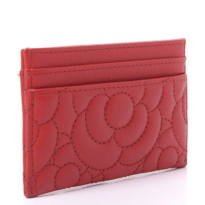 Chanel Caviar Camellia Quilted Card Holder Red 2 of 12