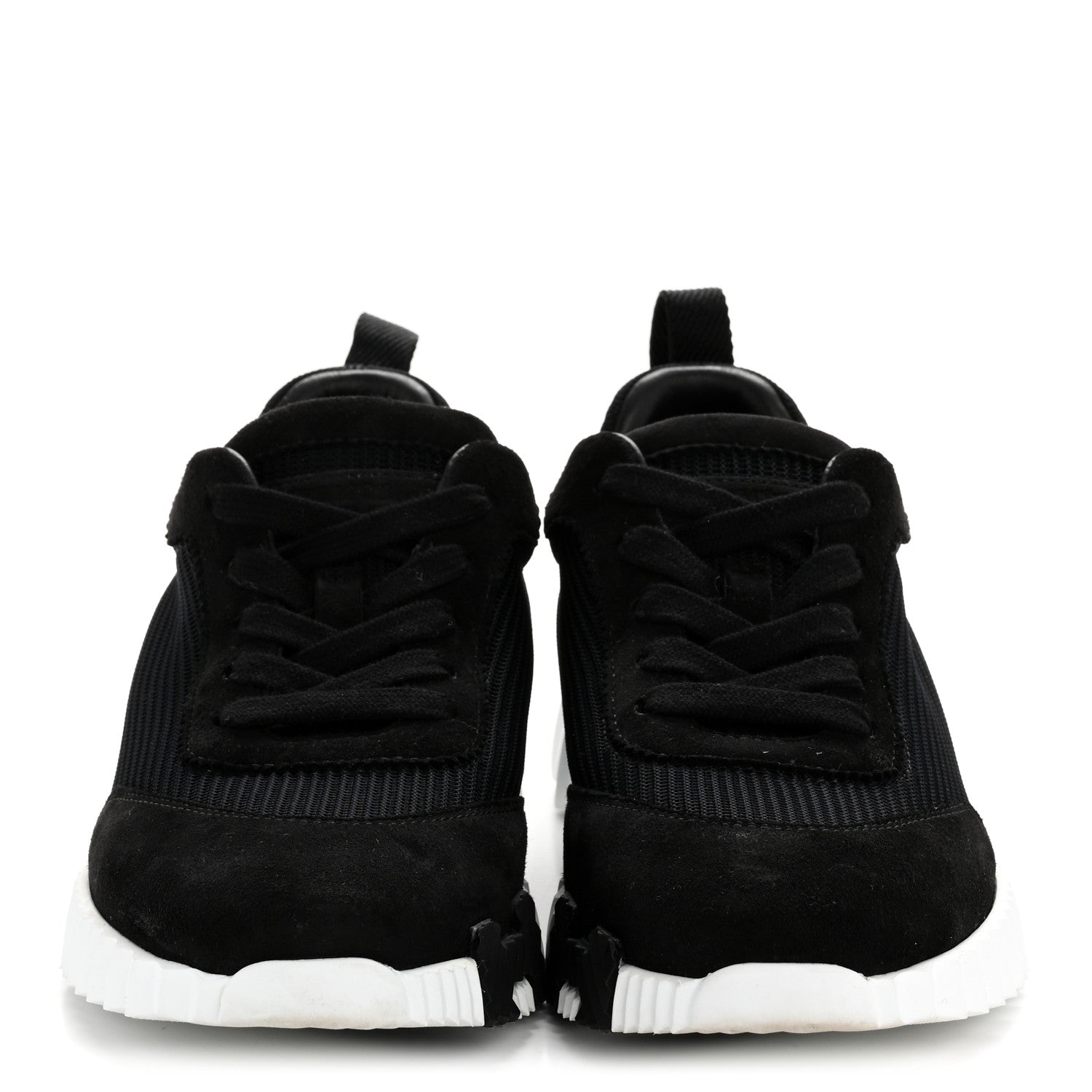 Hermes Air Mesh Suede Goatskin Bouncing Sneakers 36.5 Black 3 of 9