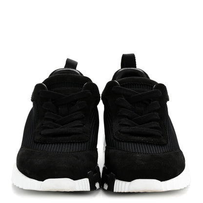 Hermes Air Mesh Suede Goatskin Bouncing Sneakers 36.5 Black 3 of 9