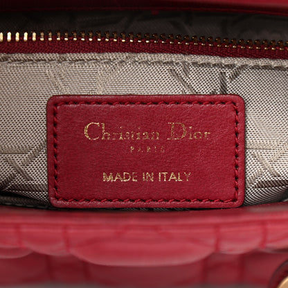 Christian Dior Lambskin Cannage Small Lucky Badges My Lady Dior Red 6 of 21