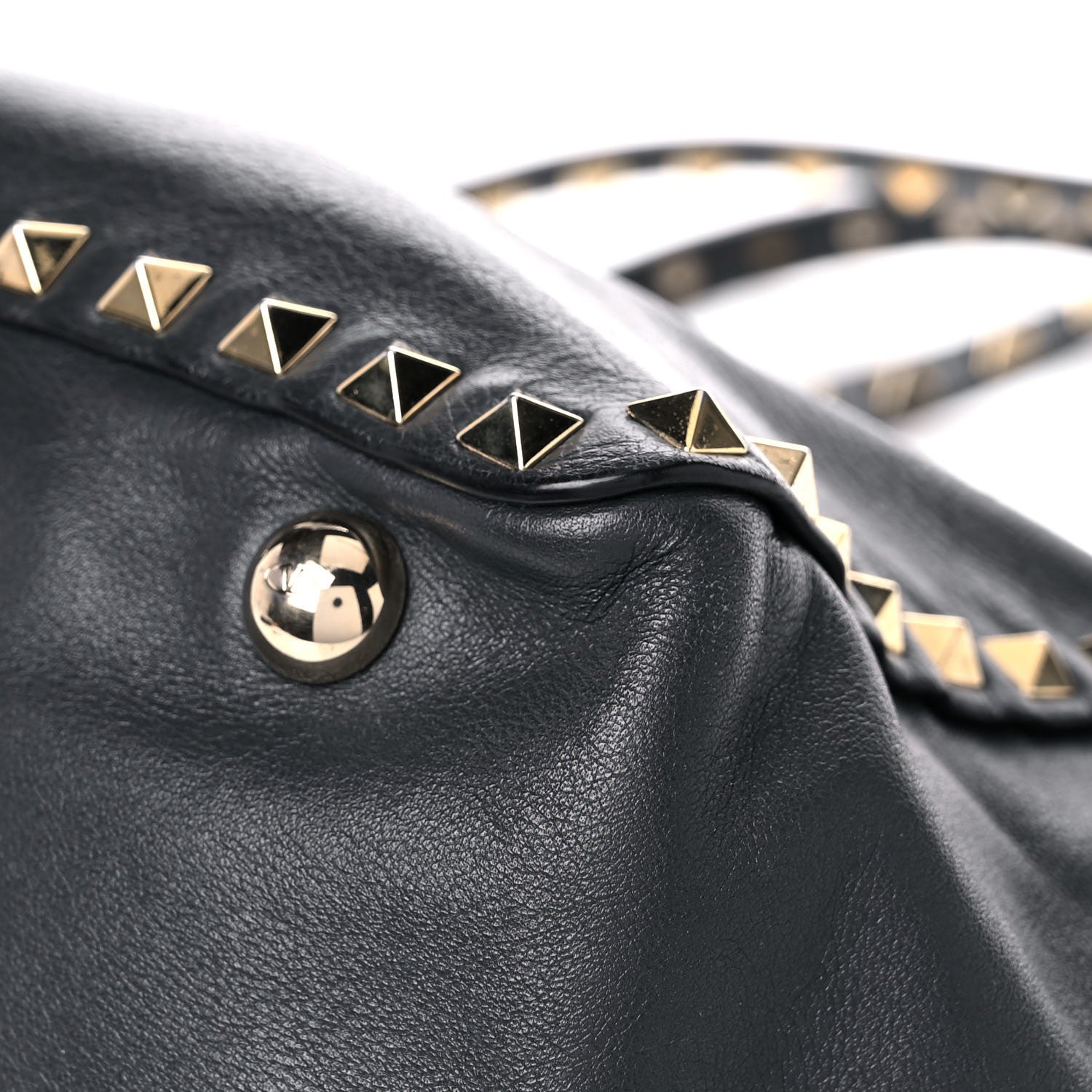 Valentino Garavani Vitello Small Rockstud Tote Black 8 of 16