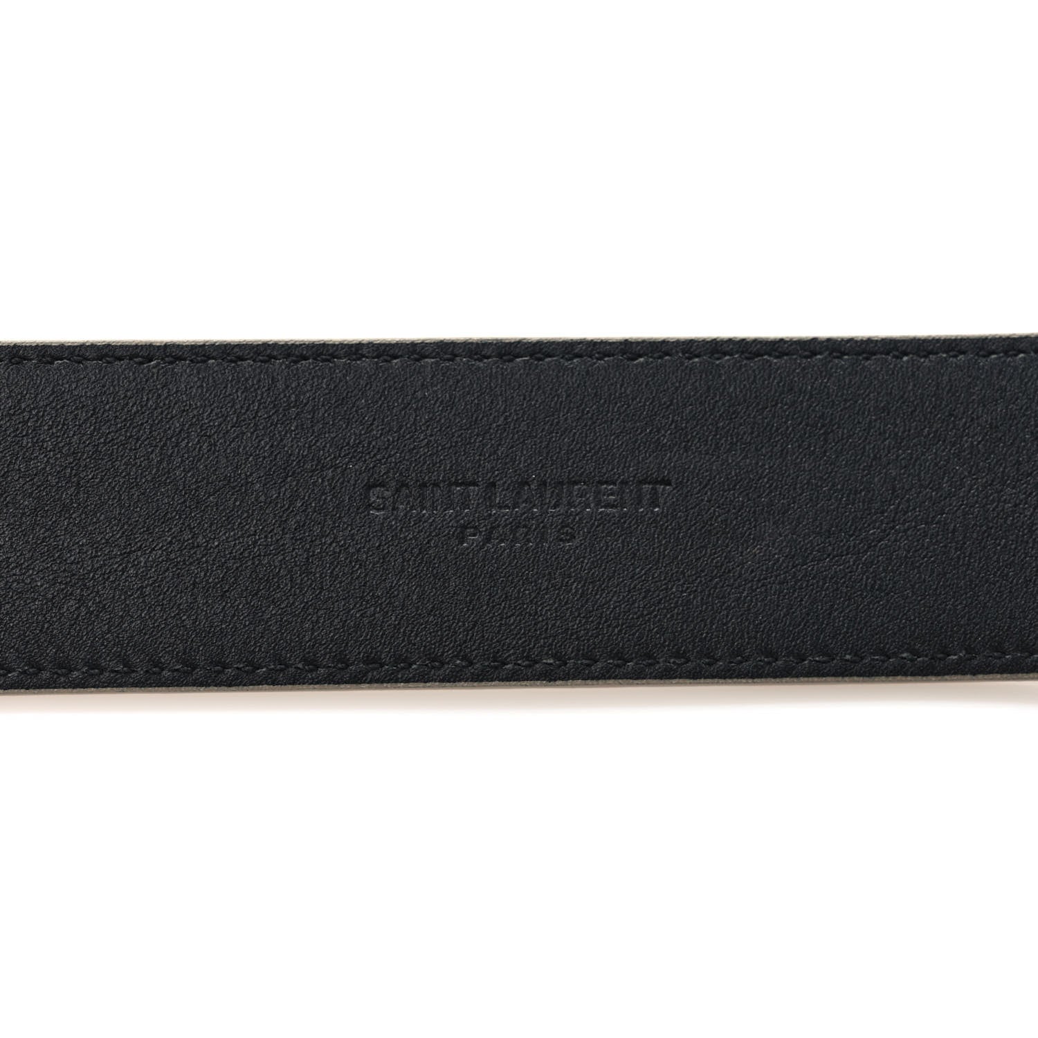 Saint Laurent Smooth Calfskin Monogram Square Buckle Belt 75 30 Dark Beige 4 of 5