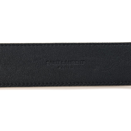 Saint Laurent Smooth Calfskin Monogram Square Buckle Belt 75 30 Dark Beige 4 of 5