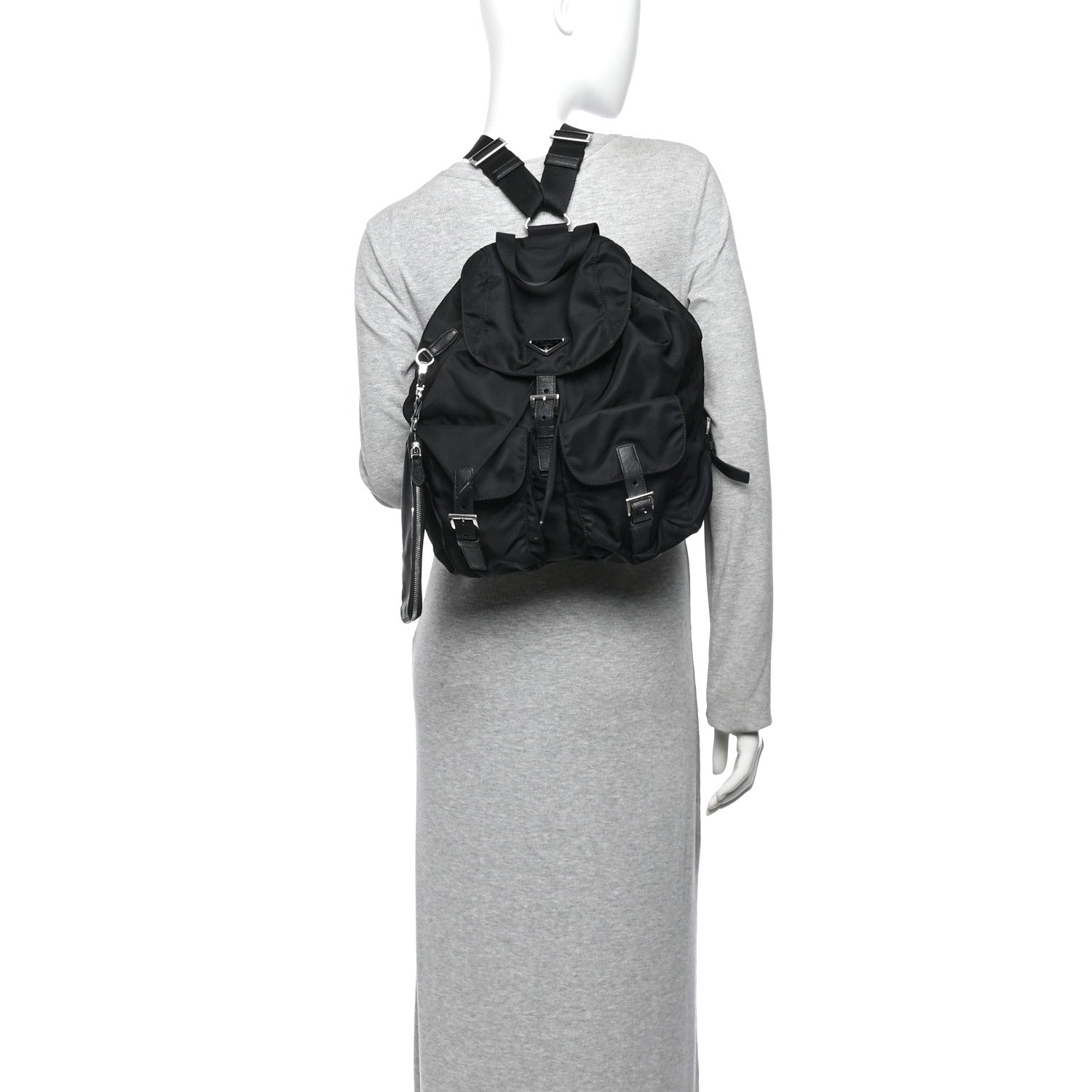 Prada Re-Nylon Saffiano Medium Backpack Black 1943442 – FASHIONPHILE