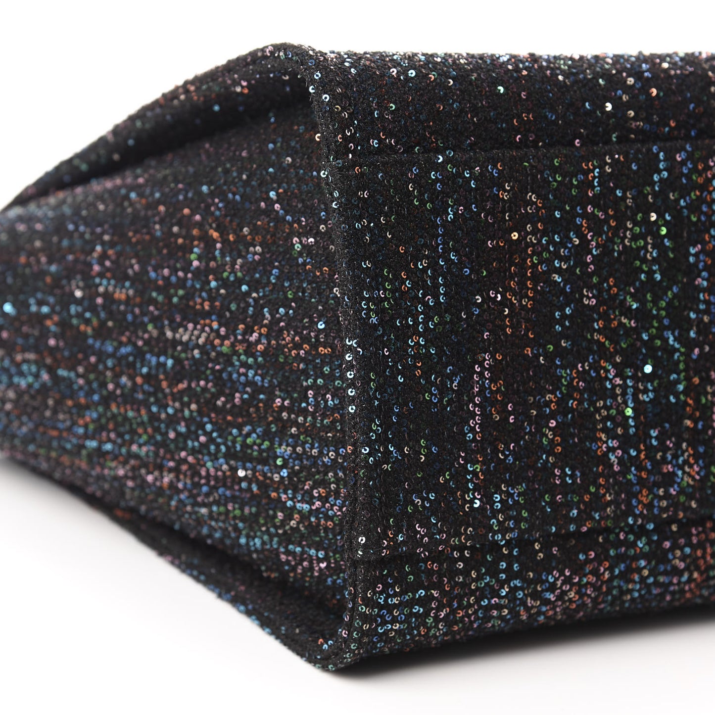 Calfskin Sequin Medium Deauville Tote Black