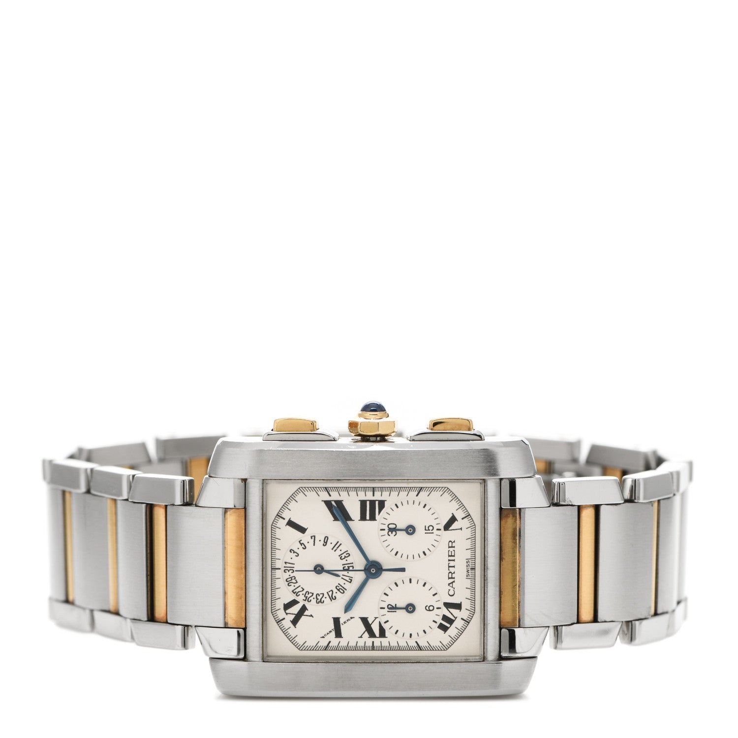 Cartier Stainless Steel 18K Yellow Gold 28mm Tank Francaise Chrono Reflex Quartz Watch 2 of 4