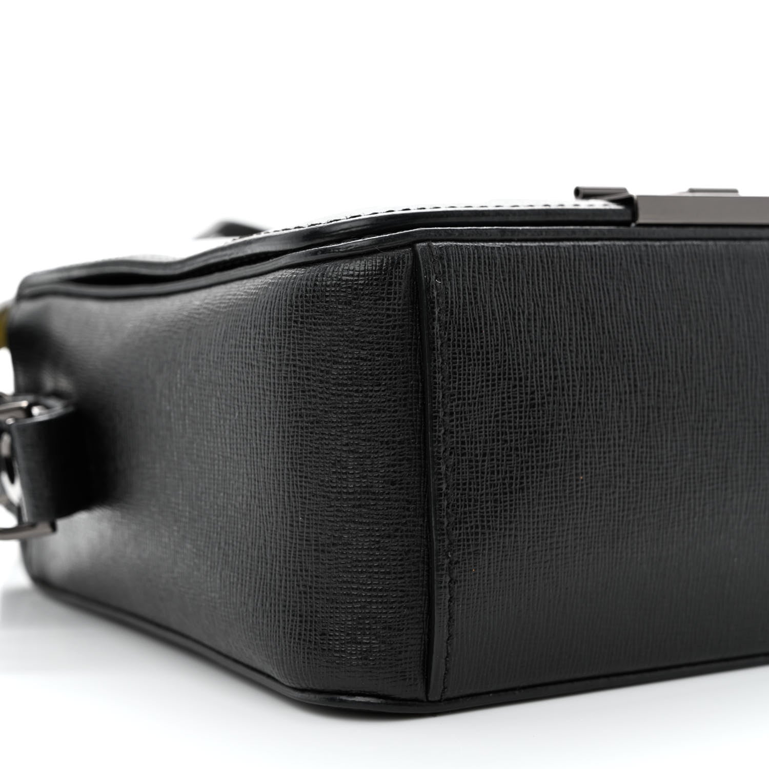 Off-White Calfskin Diag Flap Bag Black White 9 of 15