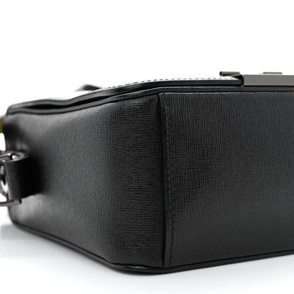 Off-White Calfskin Diag Flap Bag Black White 9 of 15