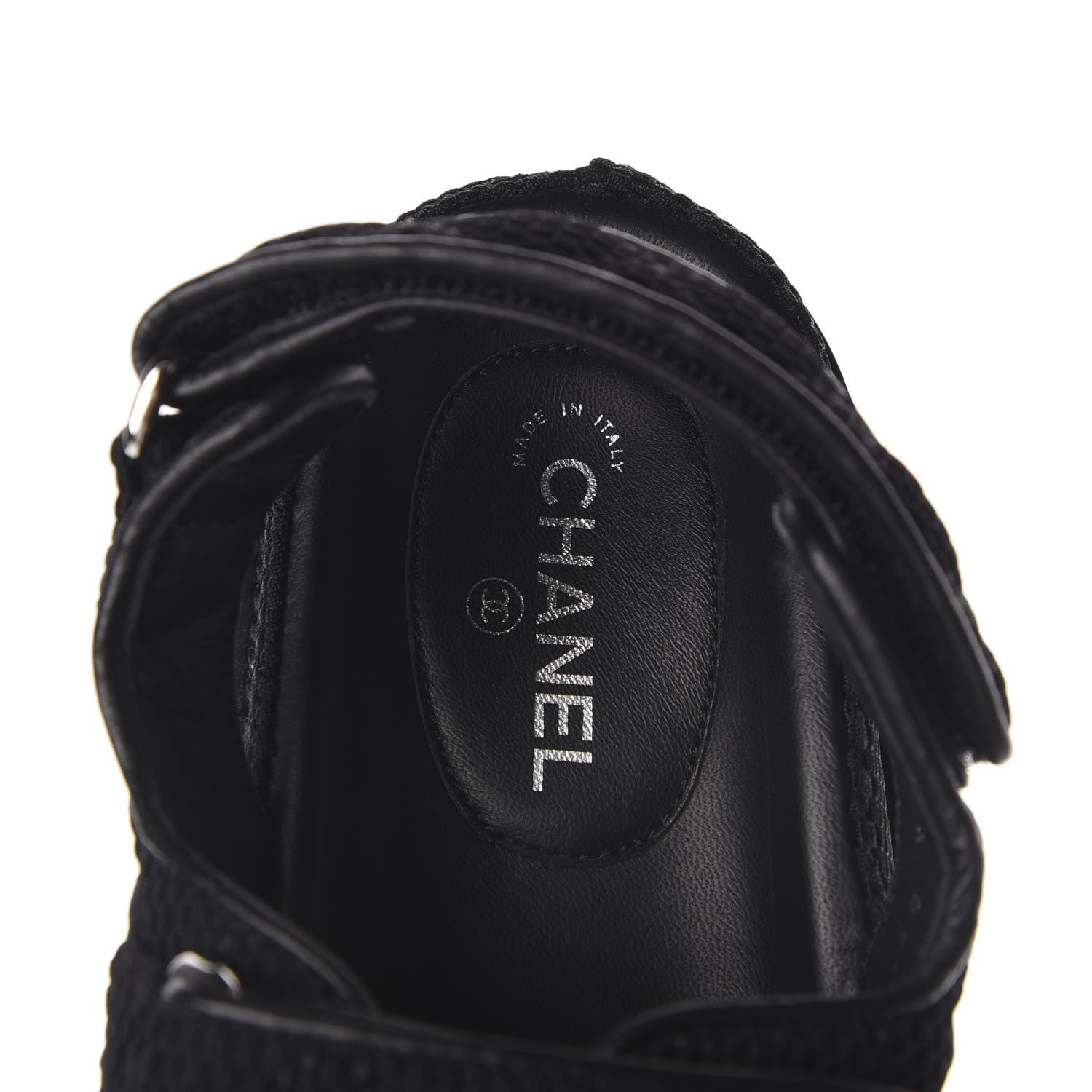 Chanel Fabric Velcro Dad Sandals 36 Black 9 of 12