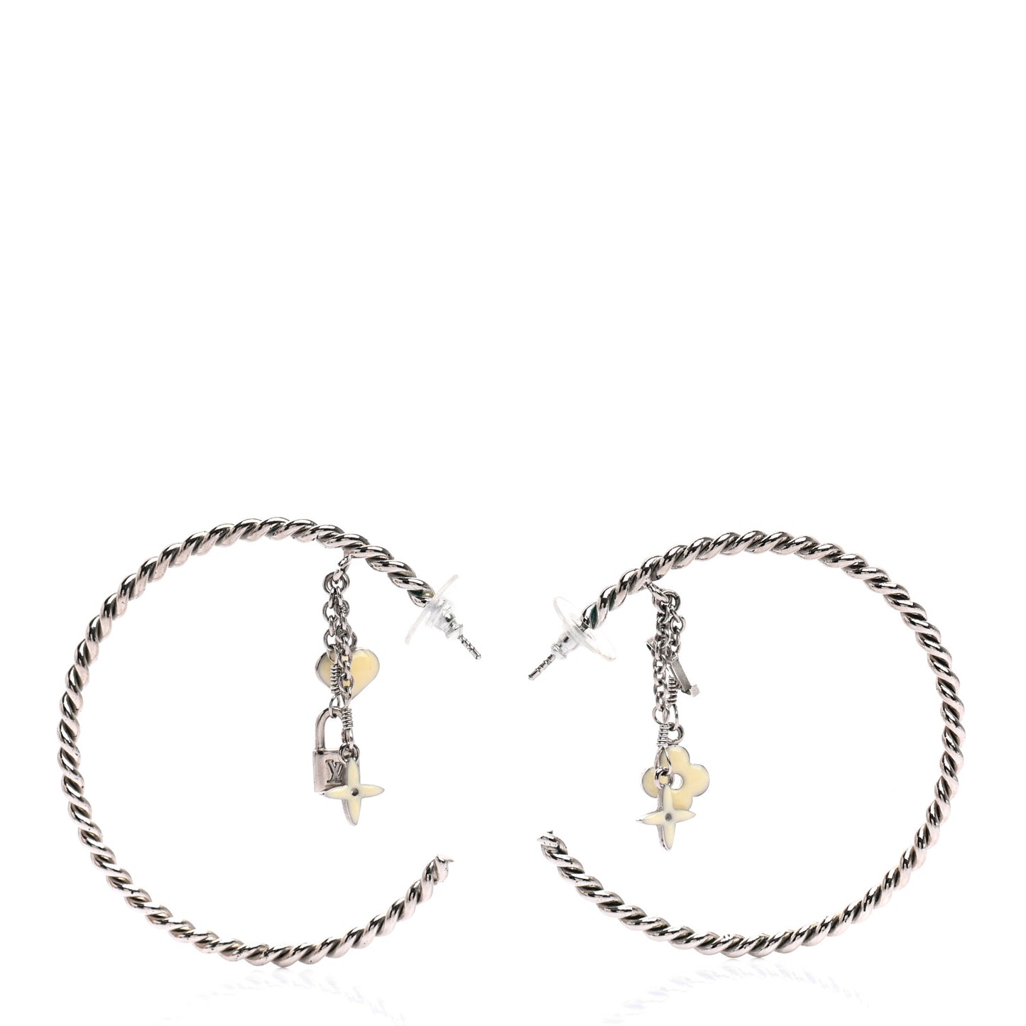 Sweet Monogram Creole Hoop Earrings Silver