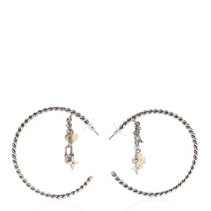 Louis Vuitton Sweet Monogram Creole Hoop Earrings Silver 1 of 6