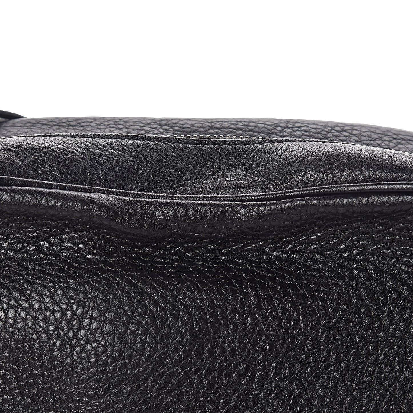 Pebbled Calfskin Small Soho Disco Bag Black