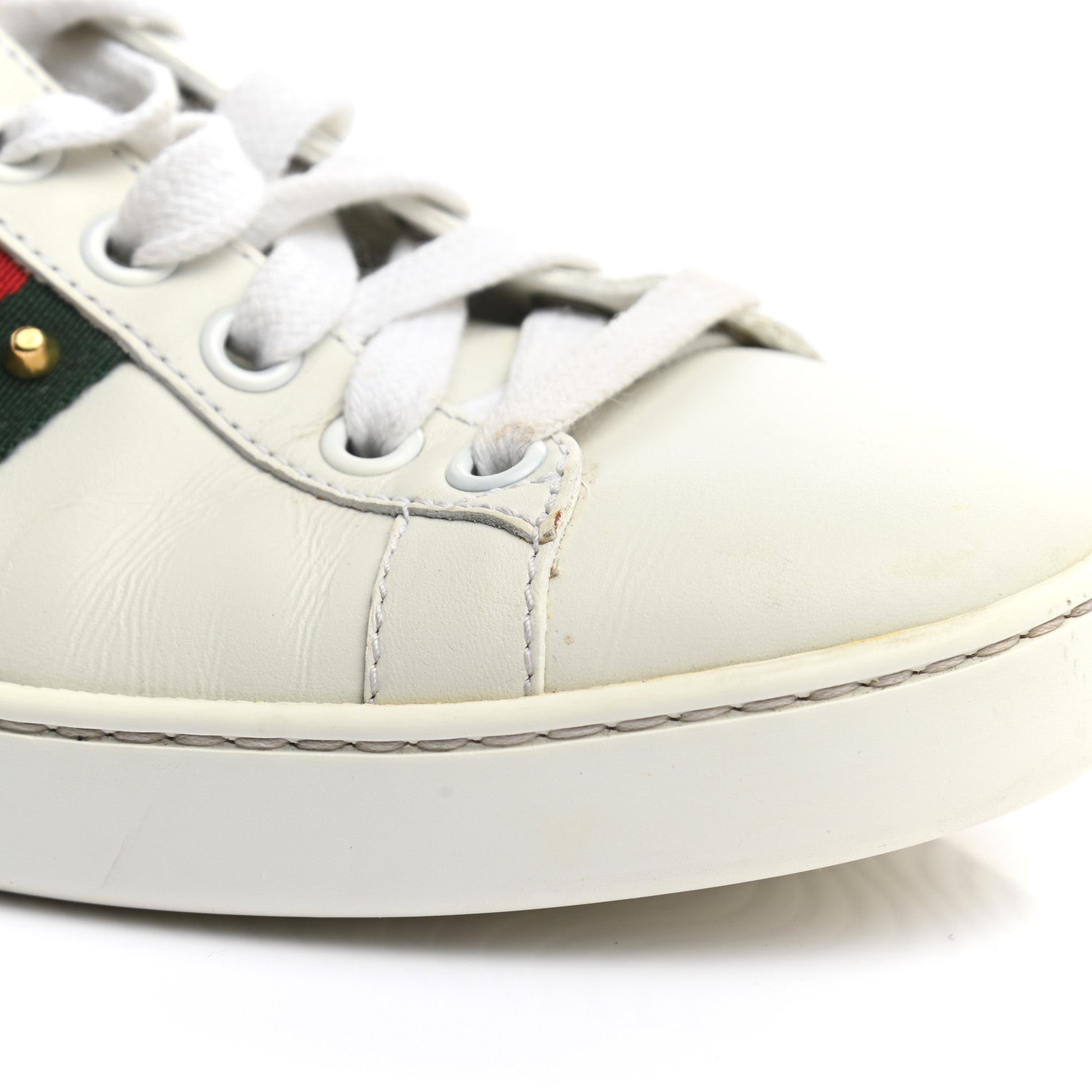 Gucci Calfskin Web Pearl Studded Womens Ace Sneakers 35 White 13 of 13