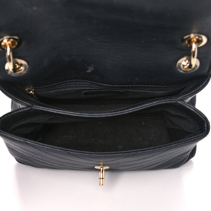 Chanel Grained Calfskin Small Chevron Chic Top Handle Flap Black 4 of 17