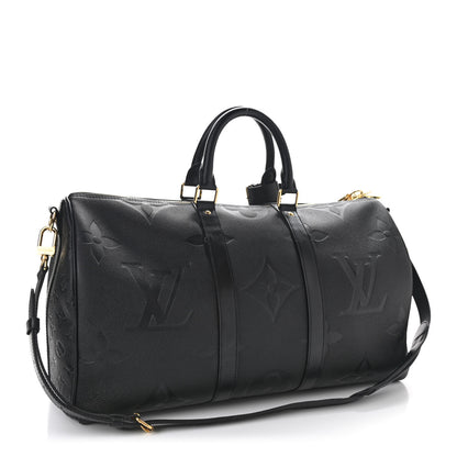 Louis Vuitton Empreinte Monogram Giant Keepall Bandouliere 45 Black 2 of 11