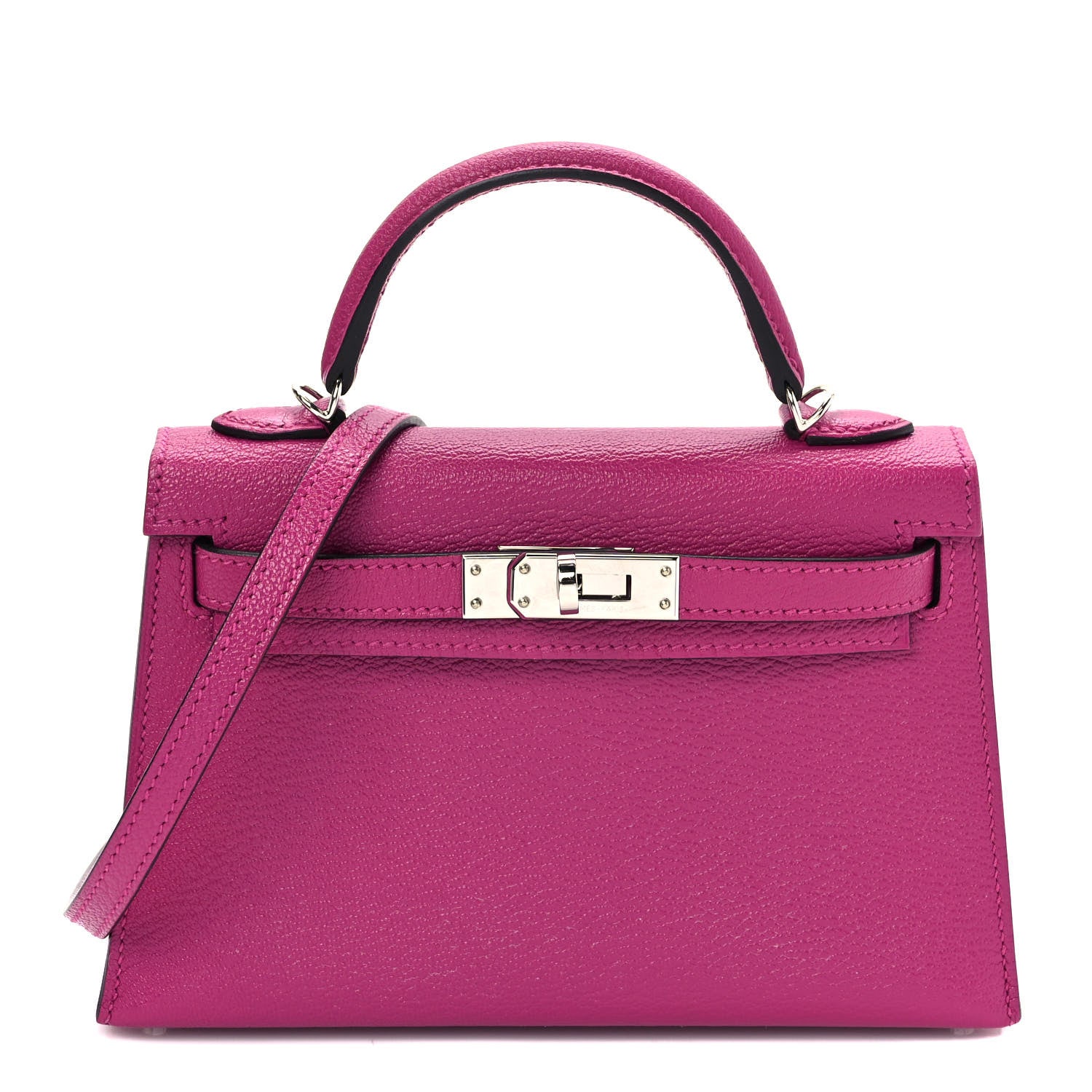 Hermes Chevre Mysore Mini Kelly Sellier 20 Rose Pourpre 1 of 8