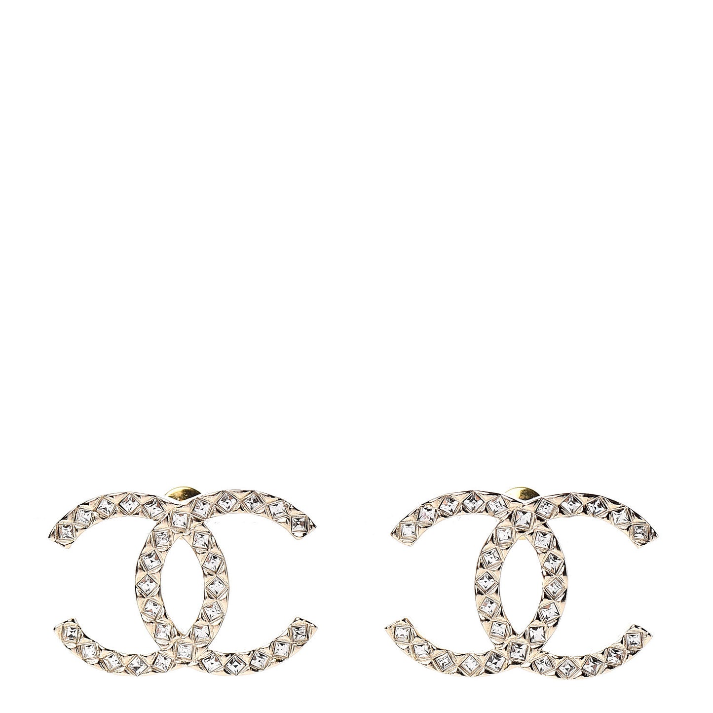 Baguette Crystal High Society CC Earrings Gold