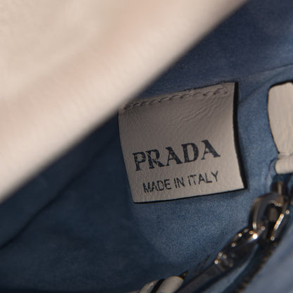 Prada Glace Calf Studded Etiquette Flap Bianco Astra 7 of 10