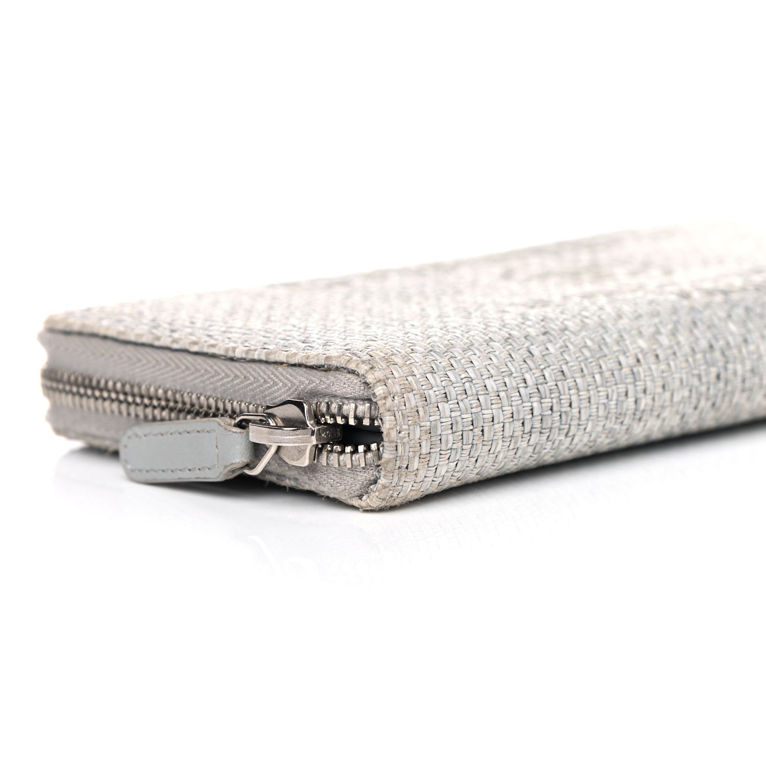 Chanel Canvas Deauville Zip Around Wallet Grey 10 of 11