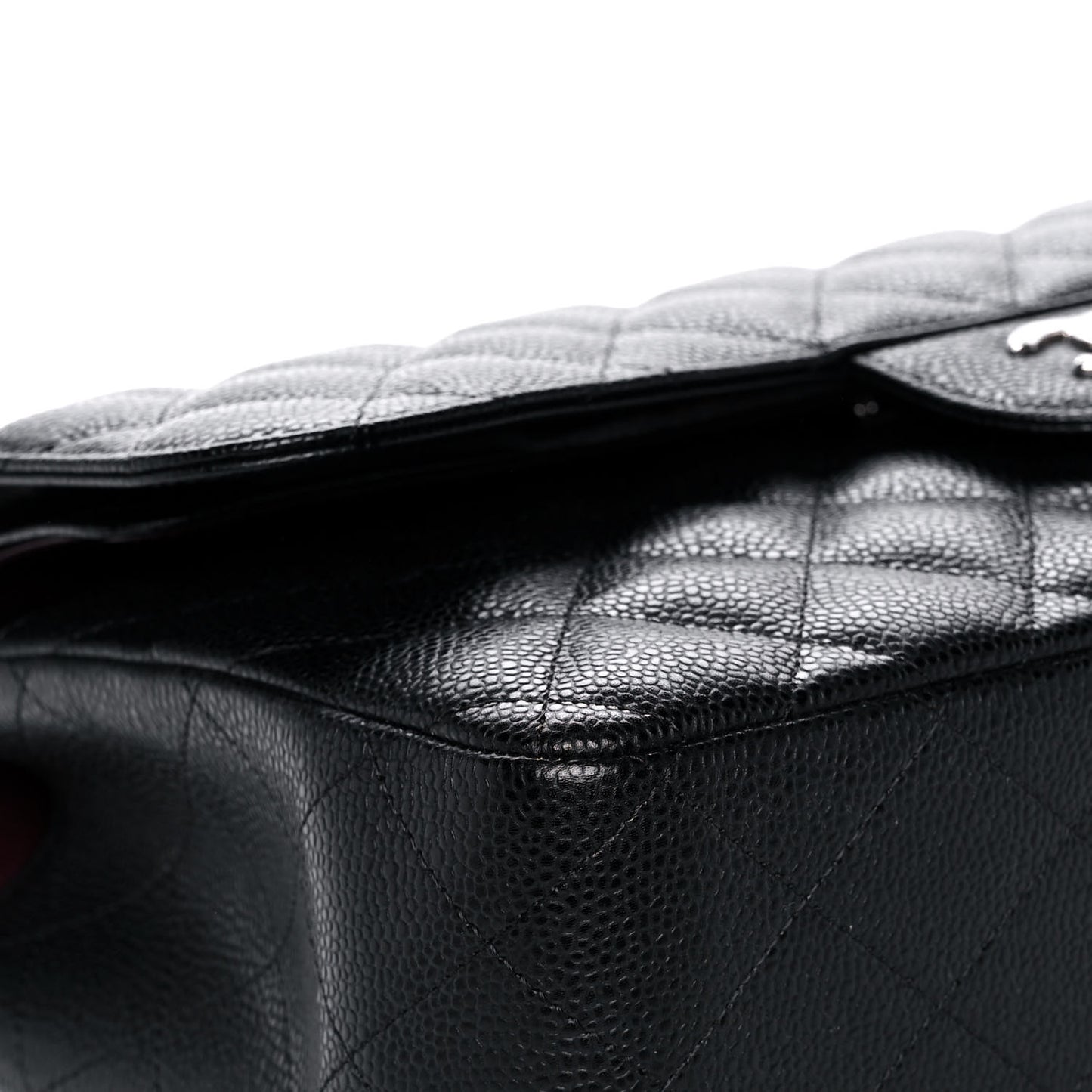 Caviar Quilted Jumbo Double Flap Black