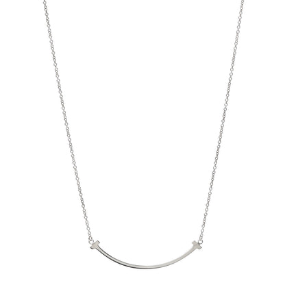 Tiffany Sterling Silver Small T Smile Pendant Necklace 1 of 5