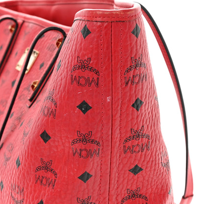 MCM Visetos Medium Anya Shopper Tote Ruby Red 25 of 26