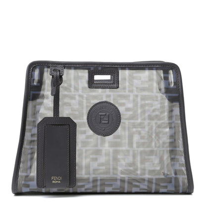 Fendi Mesh Vitello Century FF 1974 Mini Peekaboo Defender Cover Azzurro Black Ebano 1 of 4