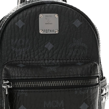 MCM Visetos Side Stud X-Mini Stark Bebe Boo Backpack Black 7 of 9