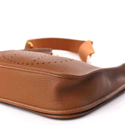 Hermes Taurillon Clemence Evelyne III PM Gold 9 of 10