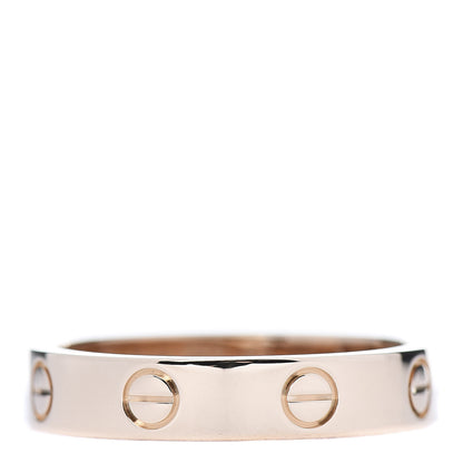 Cartier 18K Pink Gold Diamond 4mm LOVE Wedding Band Ring 53 6.5 3 of 4