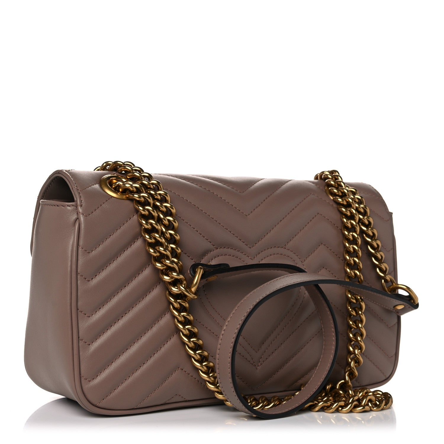 Gucci Calfskin Matelasse Small GG Marmont Shoulder Bag Porcelain Rose 3 of 11