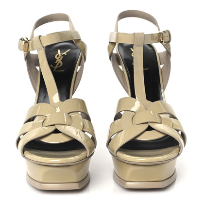 Saint Laurent Patent Tribute 105 Platform Sandals 40 Nude Powder 4 of 12