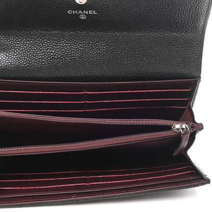 Chanel Caviar Quilted Large Gusset Flap Wallet Black 5 of 10