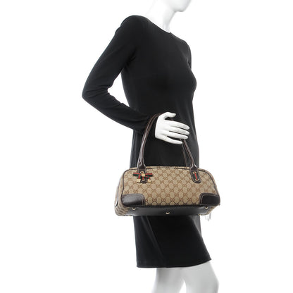 Gucci Monogram Small Princy Satchel Dark Brown 2 of 7