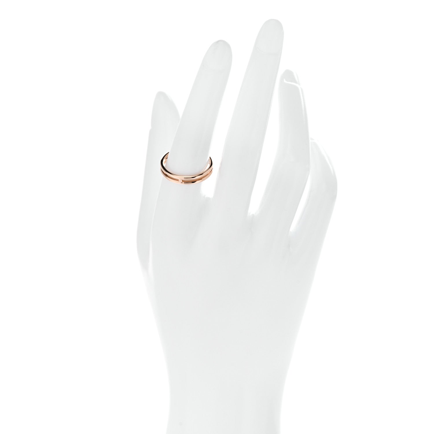 Hermes 18K Rose Gold Ariane Wedding Band Ring 55 7.25 2 of 4