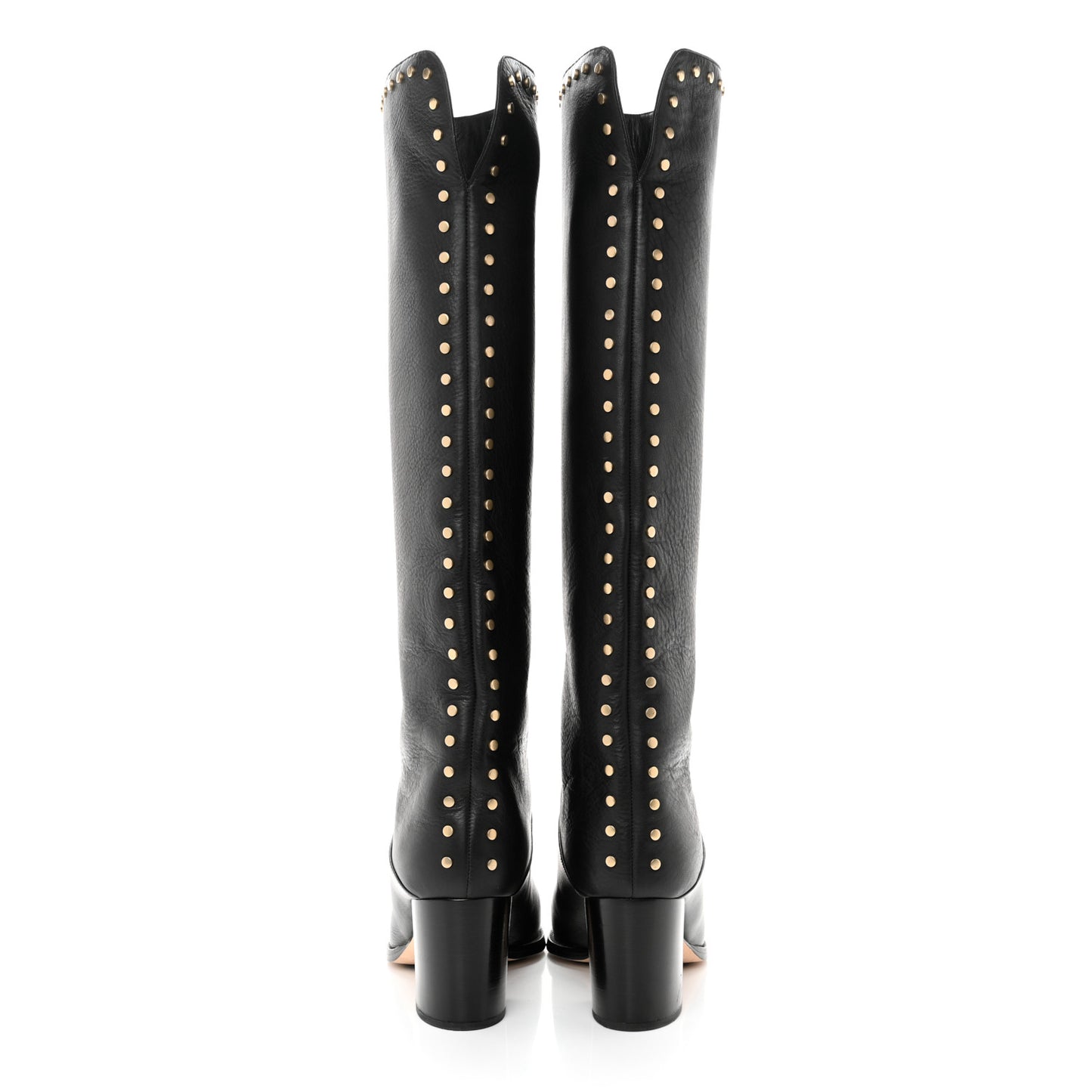 Calfskin Studded Monroe 65 Knee High Boots 38 Black