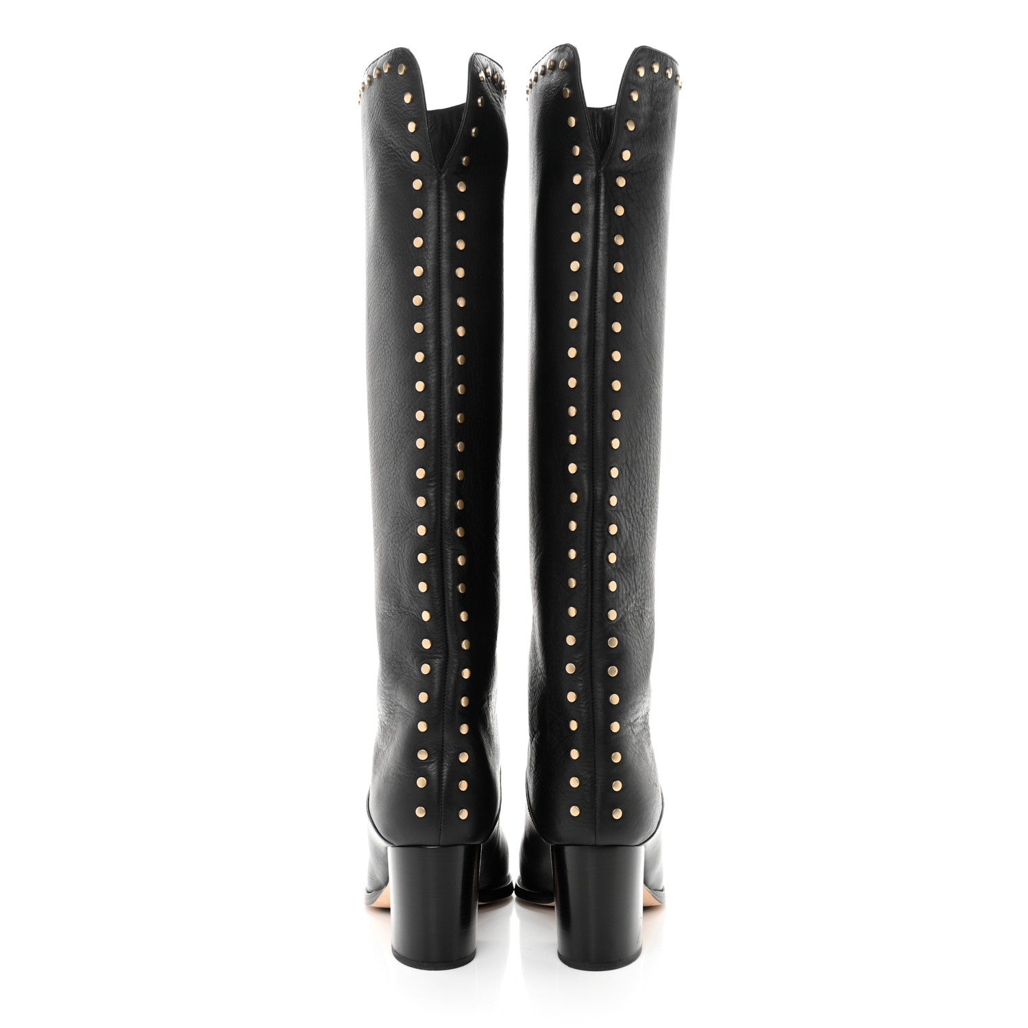 Jimmy Choo Calfskin Studded Monroe 65 Knee High Boots 38 Black 5 of 10