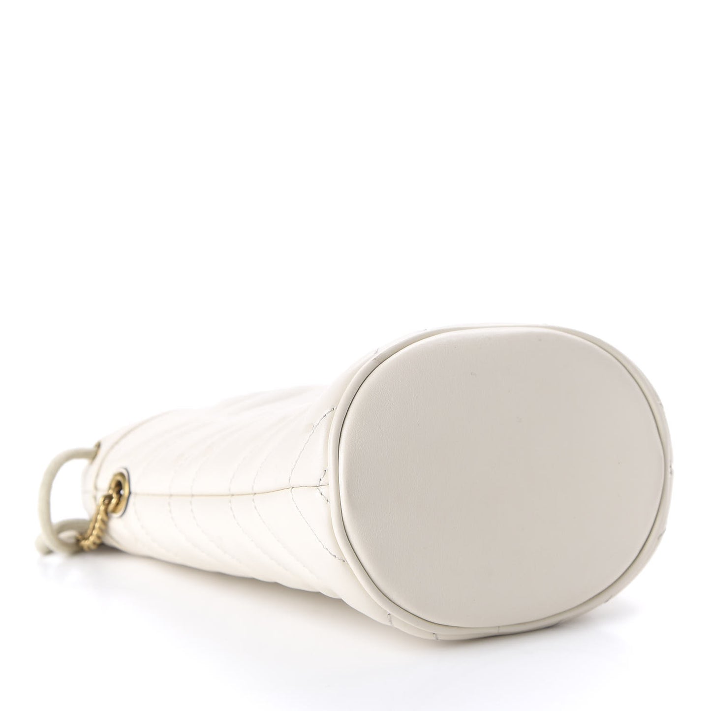 Calfskin Matelasse Mini GG Marmont 2.0 Bucket Bag White