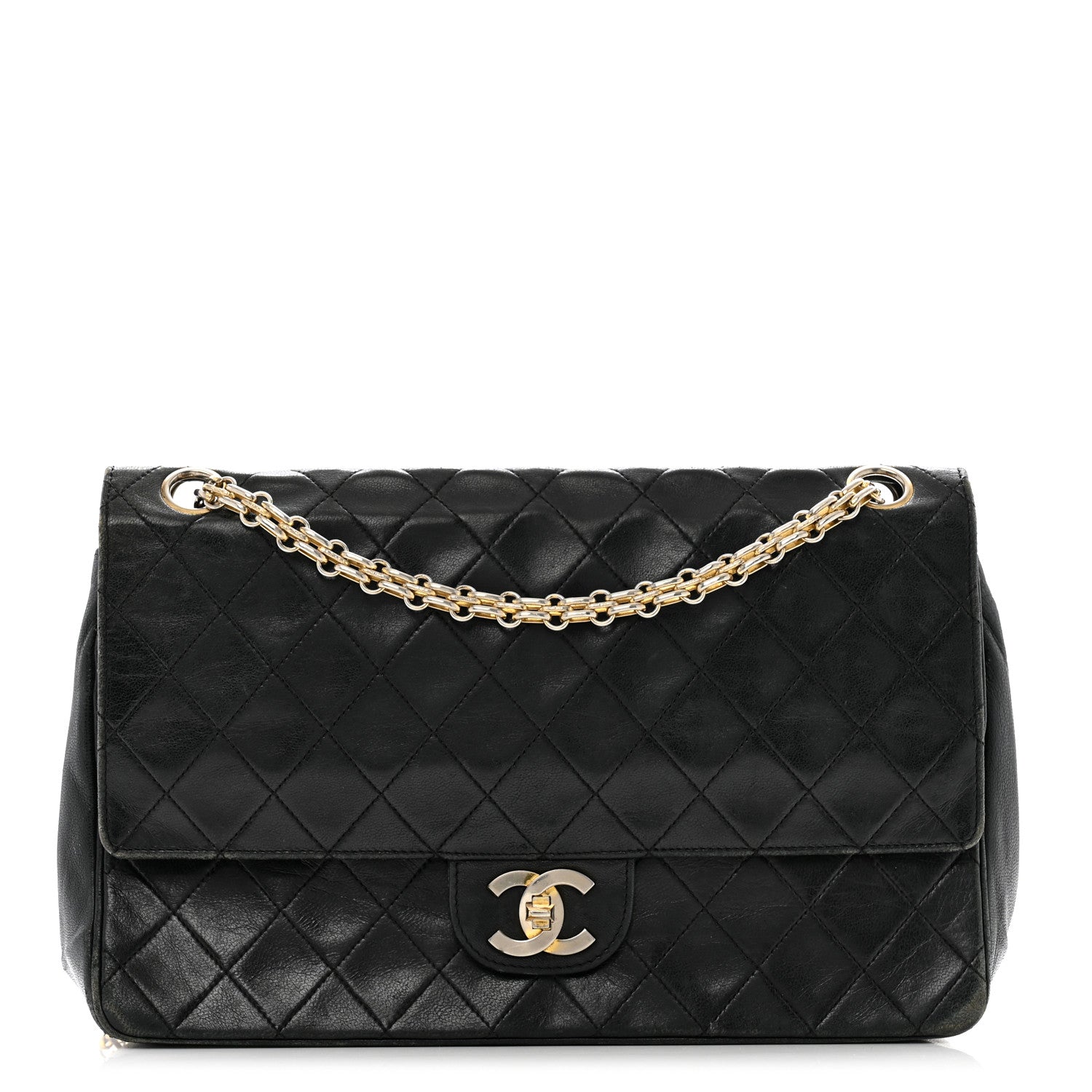 Chanel Lambskin Quilted Medium Double Flap Bijoux Chain Black 1 of 17