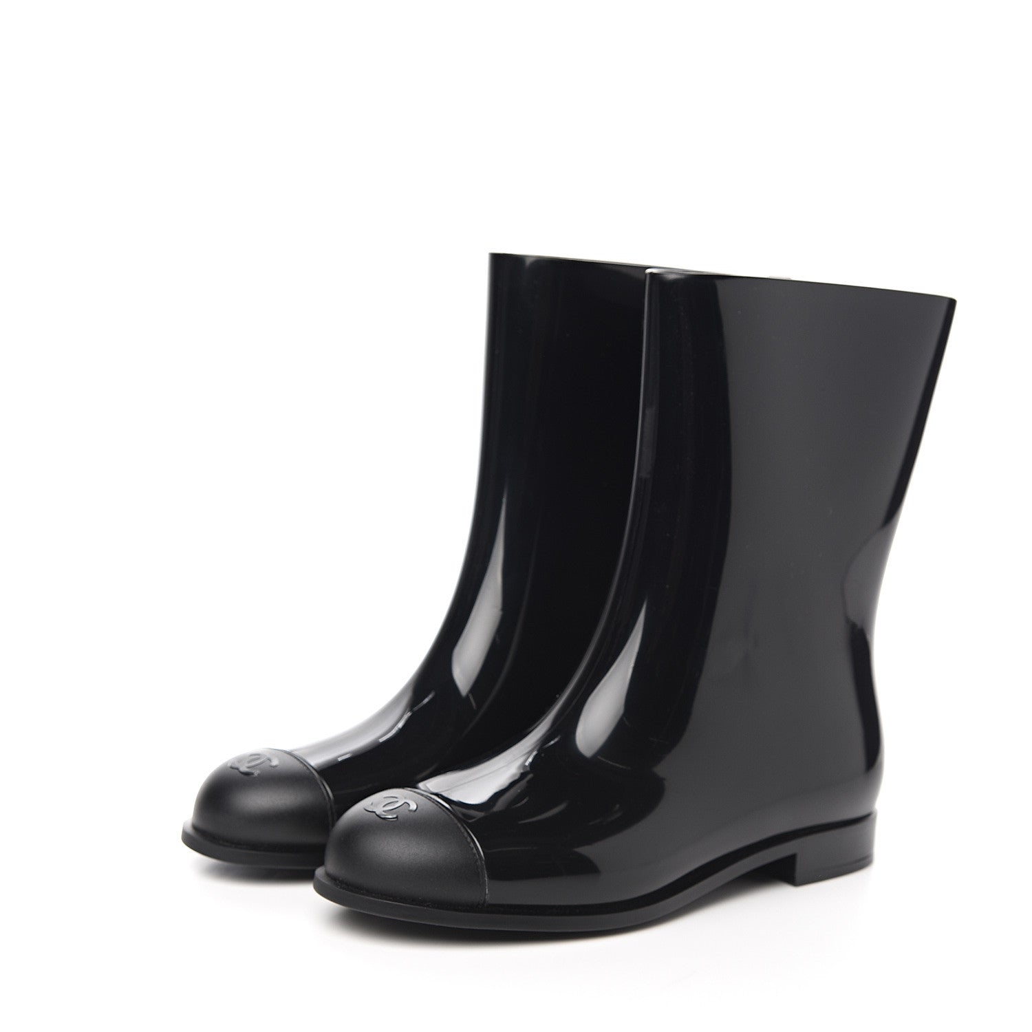 Chanel Rubber Rain Boots 41 Black 3 of 10