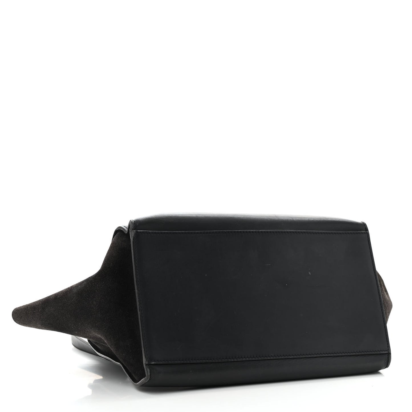 Smooth Calfskin Suede Medium Trapeze Blue Black